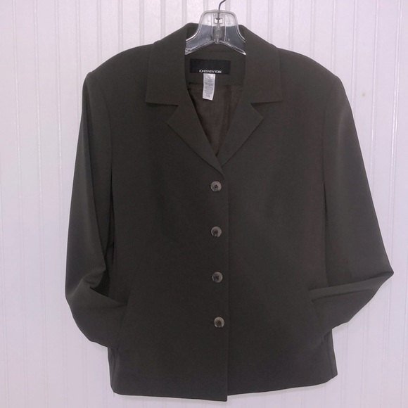 JONES NY Blazer Dark Green Silky Lining POCKETS - Picture 1 of 4